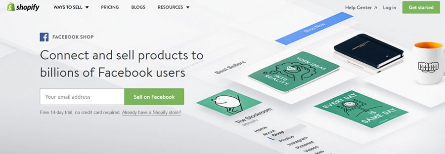 Screenshot of Shopify Facebook Store