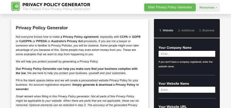 privacy policy generator