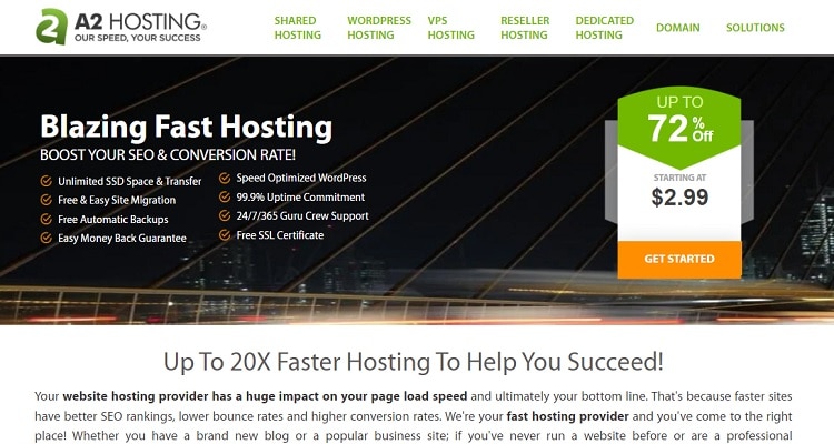 A2 Hosting - Anytime Money Back Guarantee - Free Trial