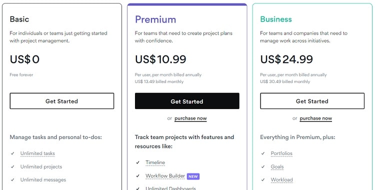 Asana Pricing