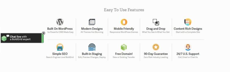 BoldGrid Hosting features