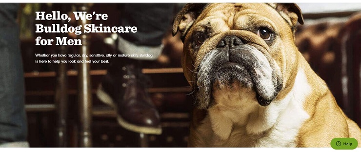 Example of a good About page – Bulldog Skincare's About Page sends a lovable and memorable message. 