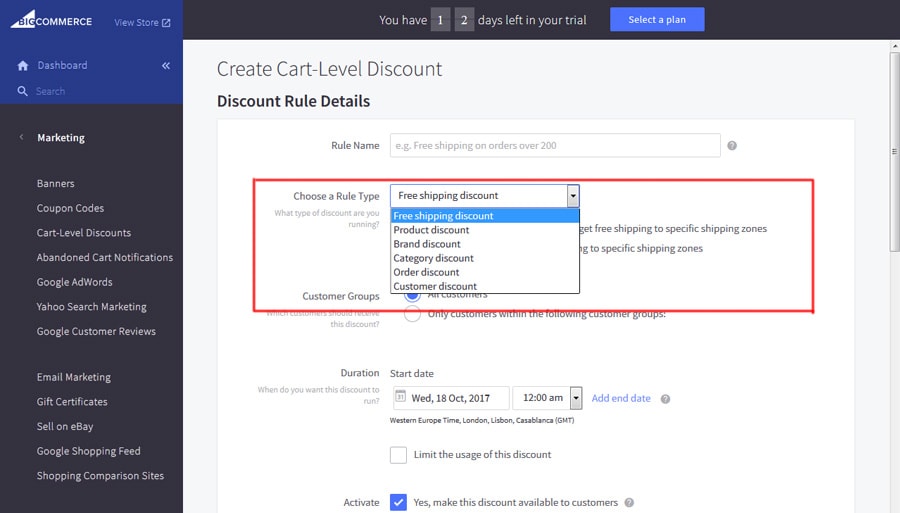 Bigcommerce cart level discount