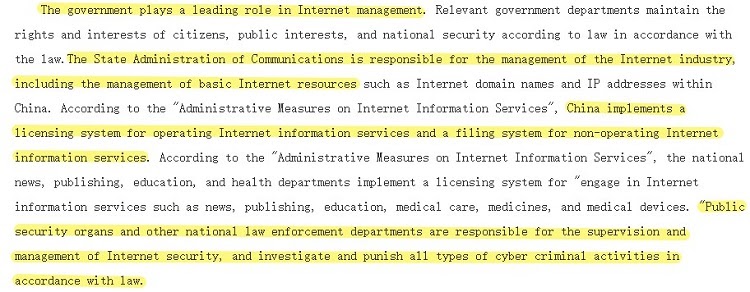 China Internet Law