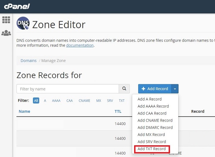 Configuring email SPF record in cPanel