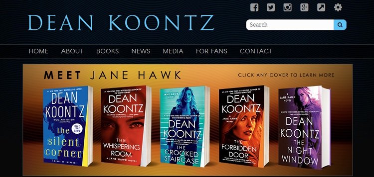 Dean Koontz's portfolio website