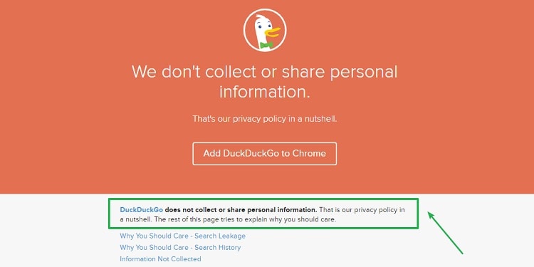 DuckduckGo privacy policy in a nutshell.