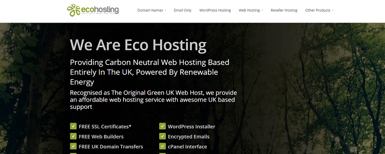 EcoHosting UK - Type of Green Certification: VER