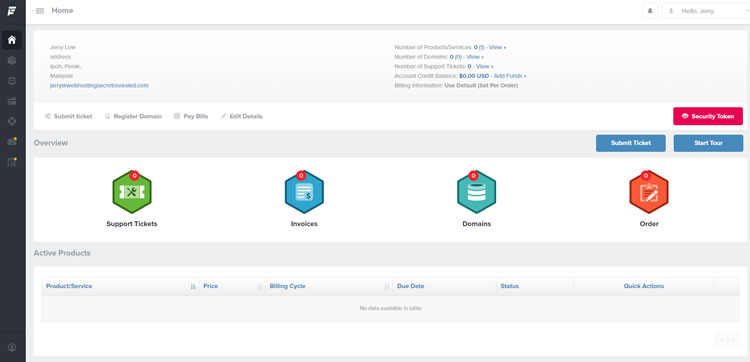 FastComet user dashboard