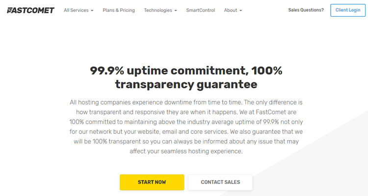 fastcomet uptime guarantee