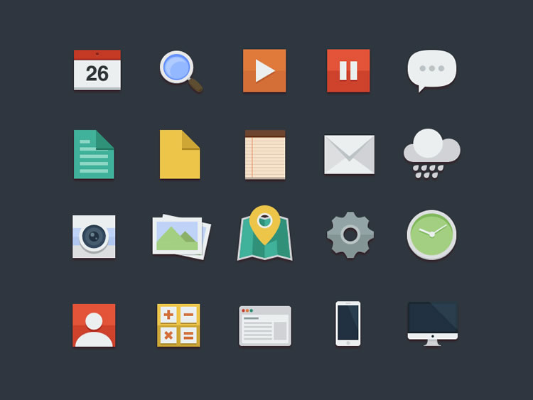 flat icon set - buatoom