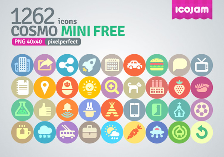 flat icon set - cosmo mini