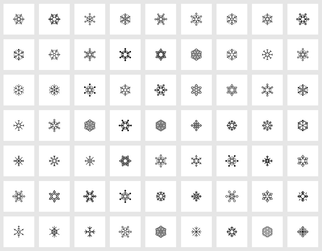 flat icon set - snowflakes