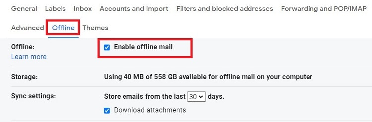 Use Gmail Offline