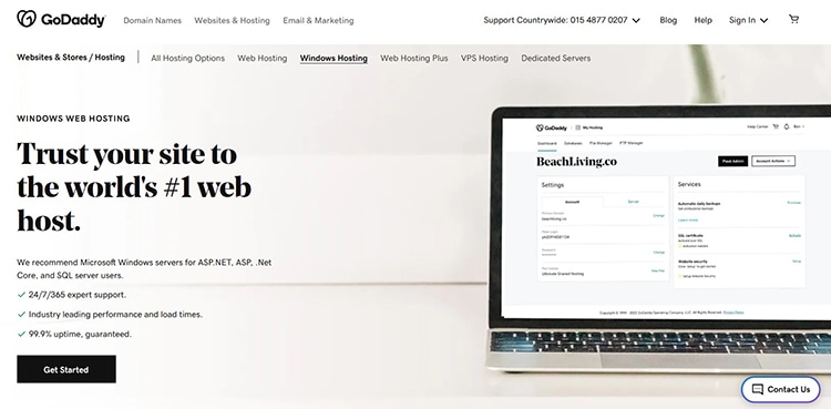 GoDaddy Windows Hosting