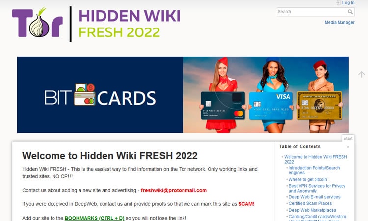 The Hidden Wiki FRESH 2022 