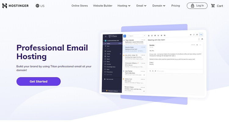 Hostinger business email starts at $0.99/mo