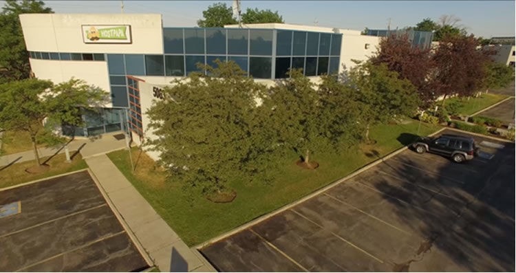 HostPapa building - taken from a drone that the HostPapa team flew over their building.