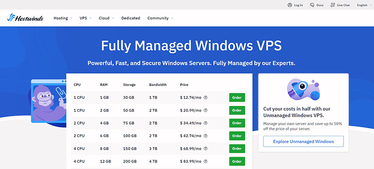 Hostwinds Windows Hosting