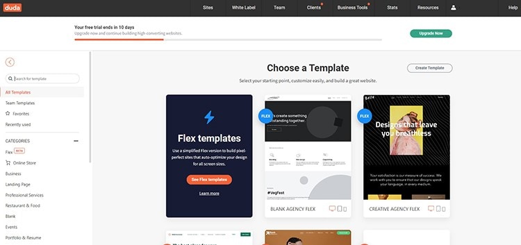 Duda's Flex templates allow you to create fully responsive websites.