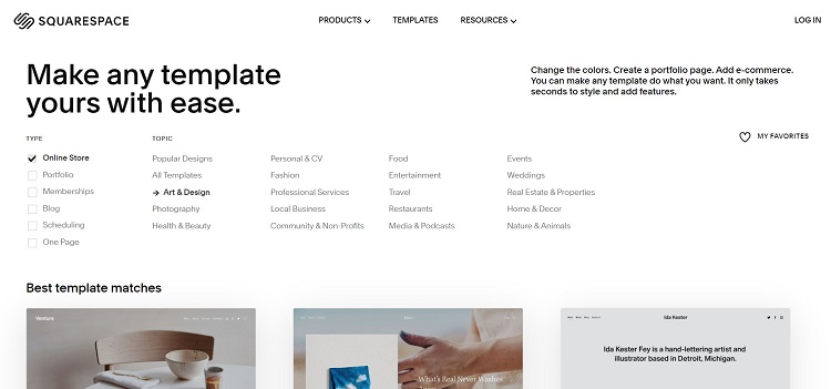 Squarespace templates