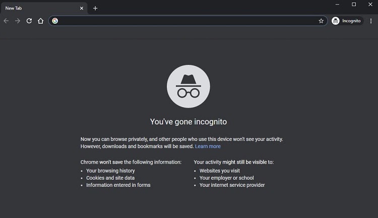 Google Chrome Incognito Mode