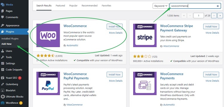 Installing WooCommerce