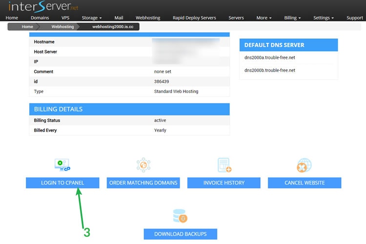 InterServer cPanel