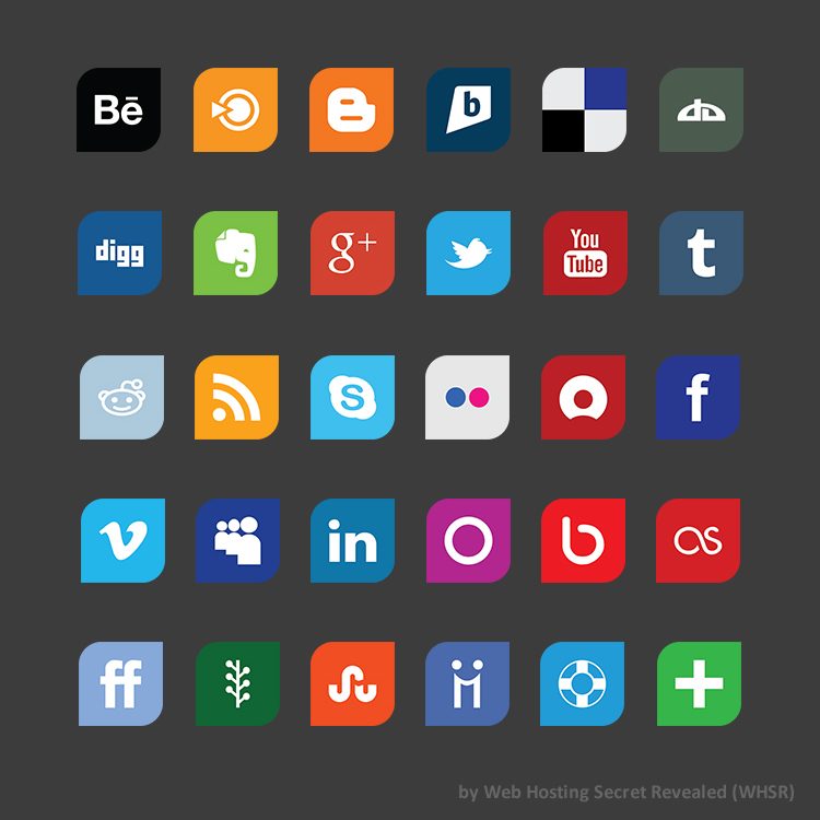 Leaf - Flat Design Social Media Icons