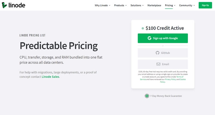 Linode - $100 Credit 60-day Free Trial