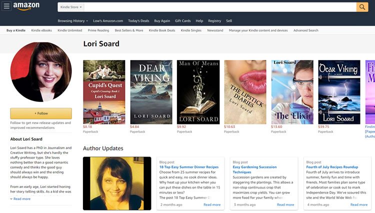 Lori Soard Author Page at Amazon