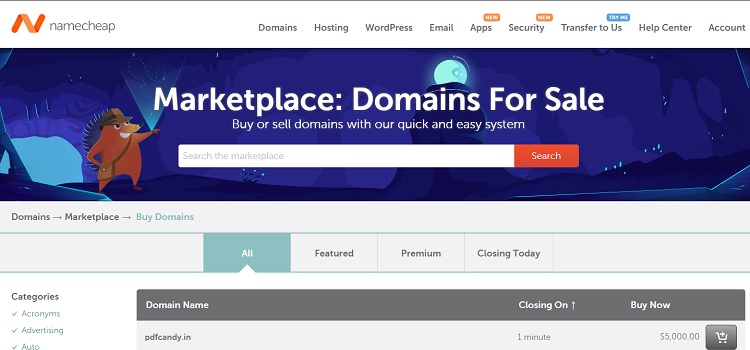 NameCheap Marketplace - Buy or sell domains at ease.