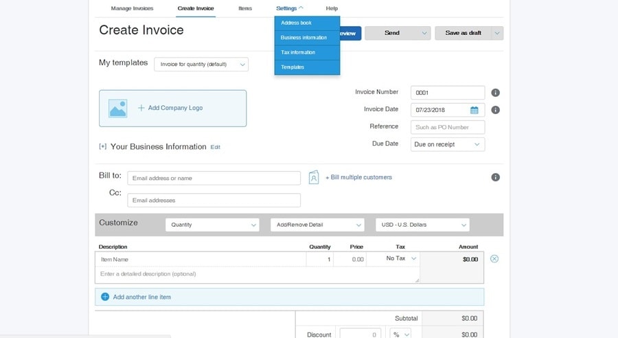 PayPal Invoice