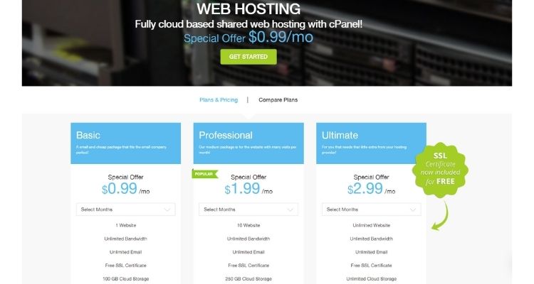 Miss Hosting shared hosting plan