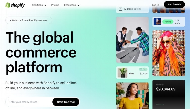 Shopify ecommerce platform - build and grow your business online