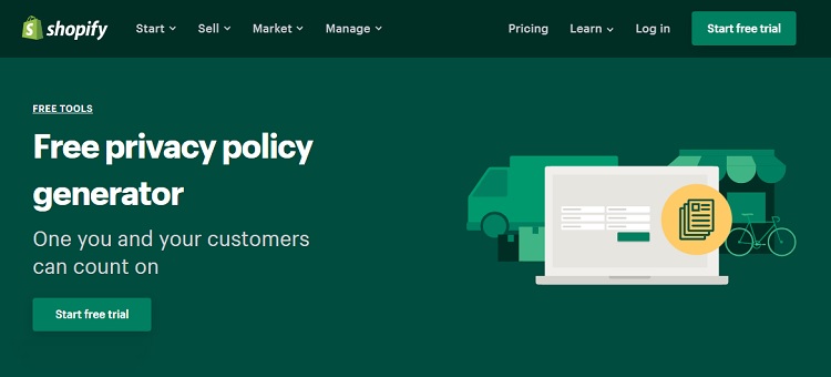 Shopify privacy policy generator