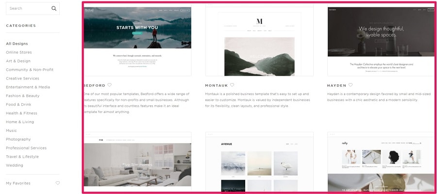 Squarespace templates