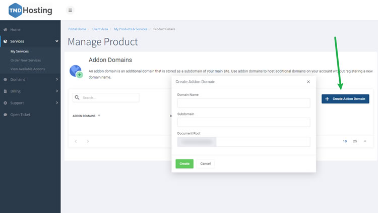 How to Add an Addon Domain to Your TMD Hosting Account?