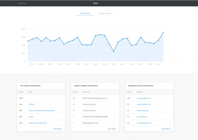 You can track visitors and understand your business performance using Weebly Statistics.