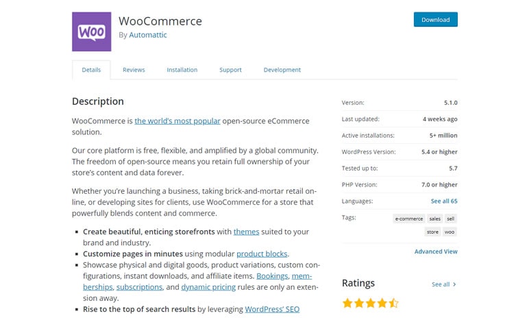 WooCommerce from WordPress Plugin Directory