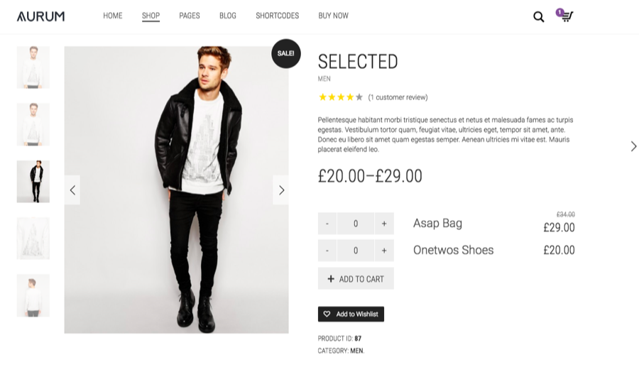 aurum-woocommerce-theme-product-page