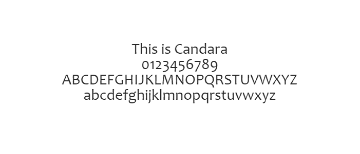 Web Safe Fonts - Candara