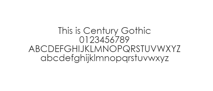 Web Safe Fonts - Century Gothic