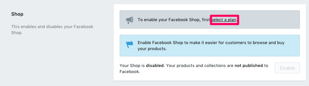 Enable Shopify store