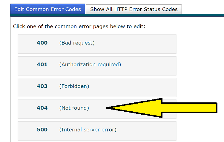 error pages