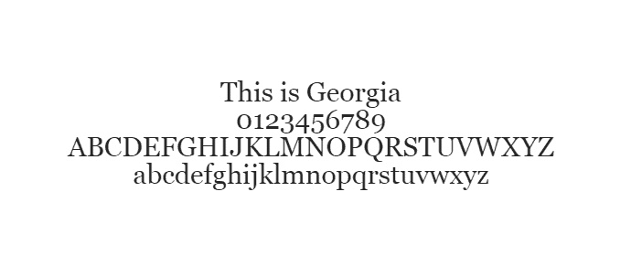 Web Safe Fonts - Georgia