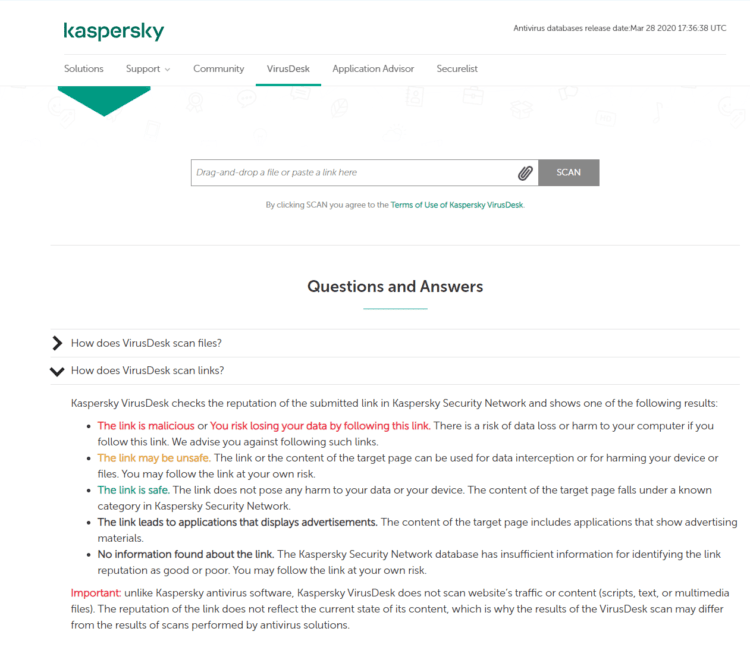 Kaspersky VirusDesk