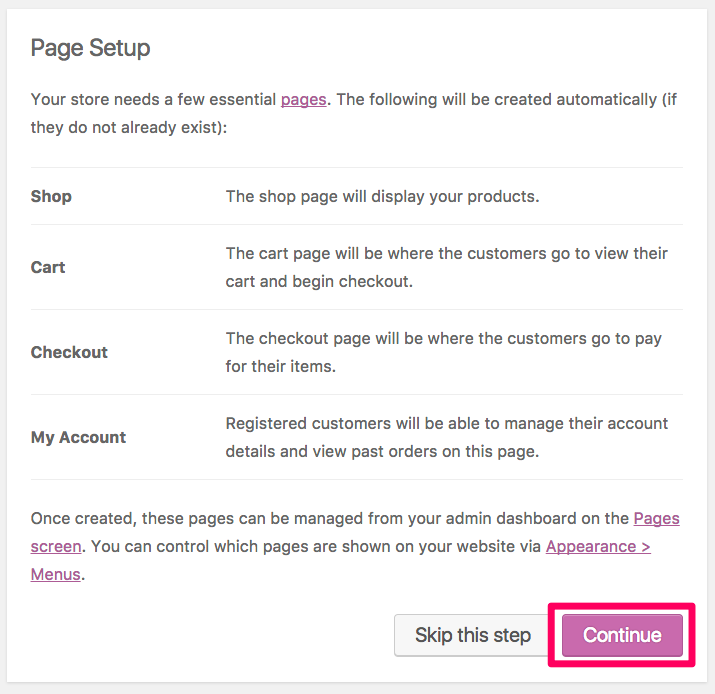 setting-woocommerce-pages