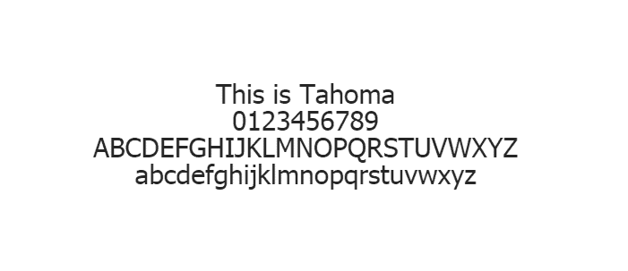 Web Safe Fonts - Tahoma