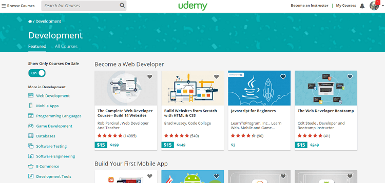 Udemy Online Web Dev Courses